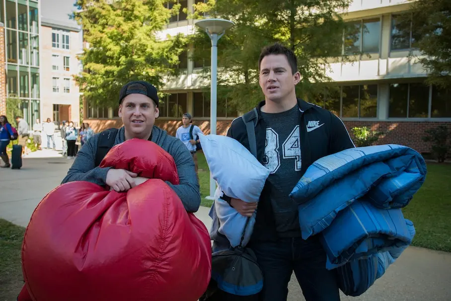 Channing Tatum and Jonah Hill play cops in college.