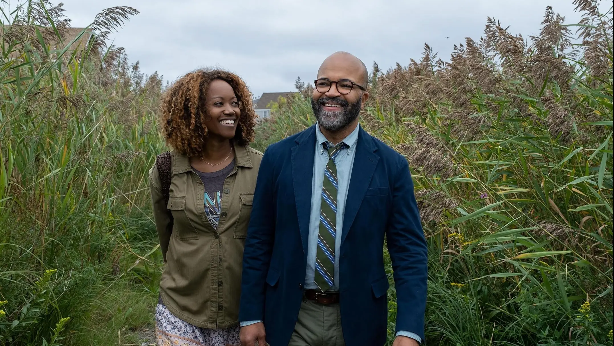 Monk (Jeffrey Wright) and Coraline (Erika Alexander) walk through Nantucket.