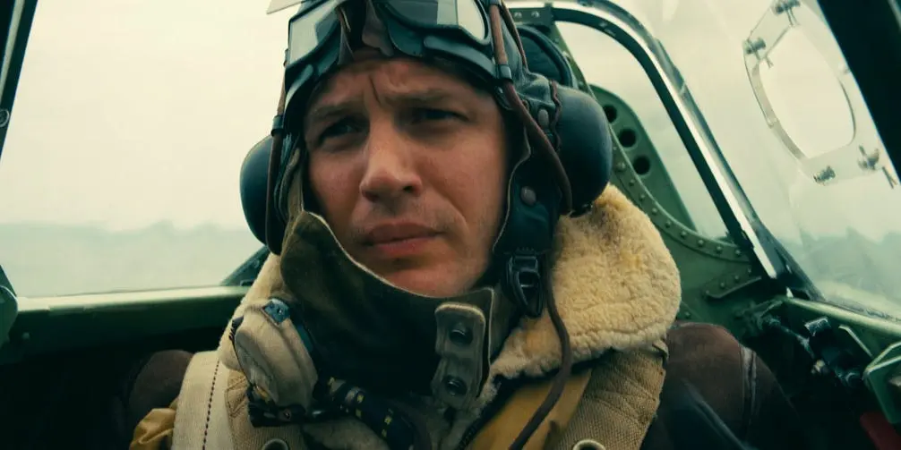 Farrier (Tom Hardy) prepares for a dogfight in the air.