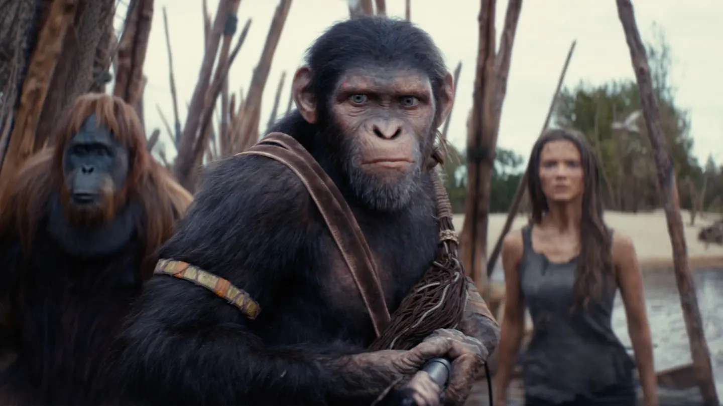 2 apes and a human go on a precarious journey in an ape-dominated future.