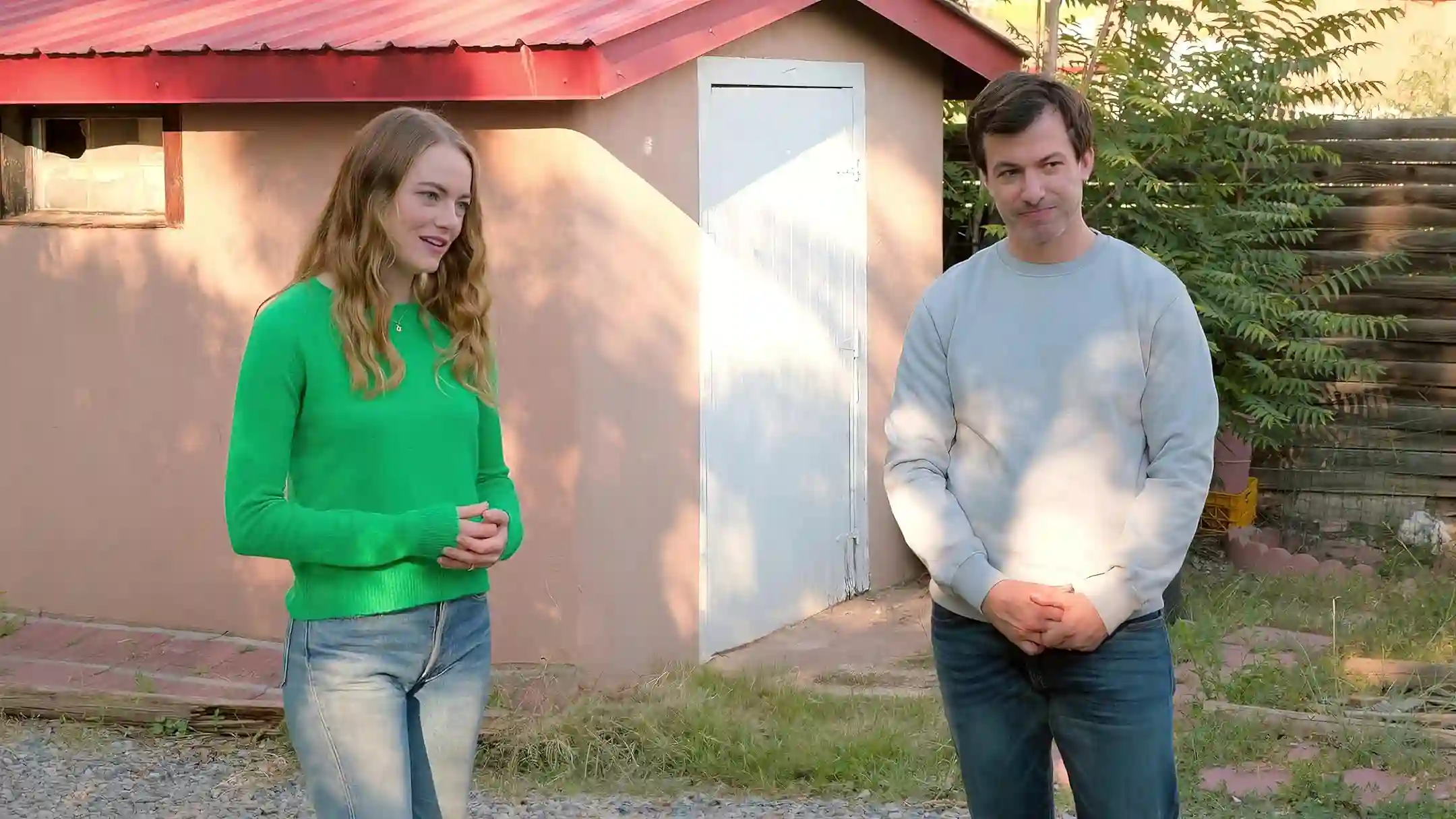 Asher (Nathan Fielder) and Whitney (Emma Stone) star in a reality TV show.