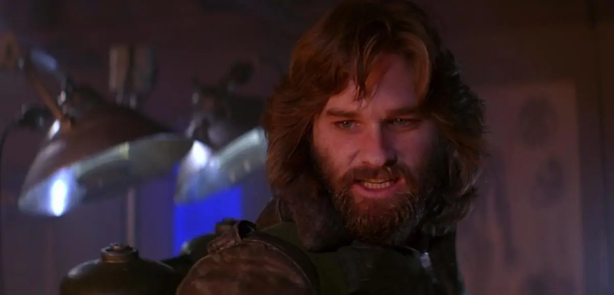 Kurt Russell is scared inside a base in Antartica.