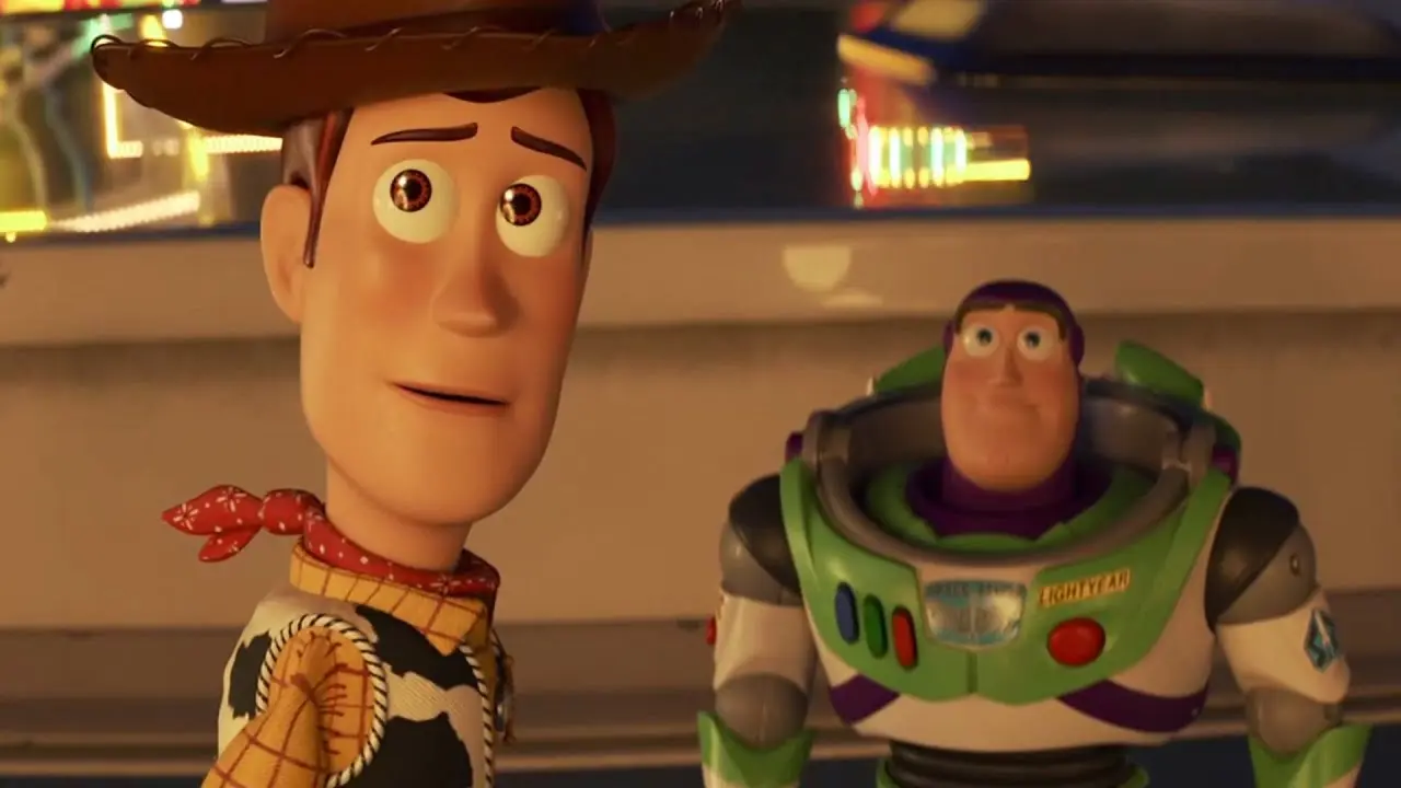 Woody and Buzz ponder a critical decision.