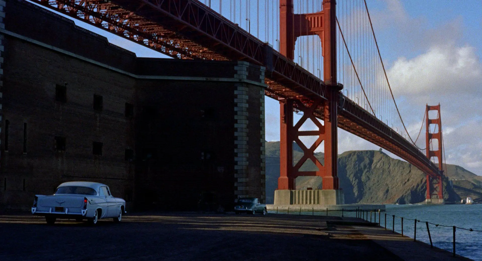 Hitchcock's famous camera shot of the Golden Gate bridge