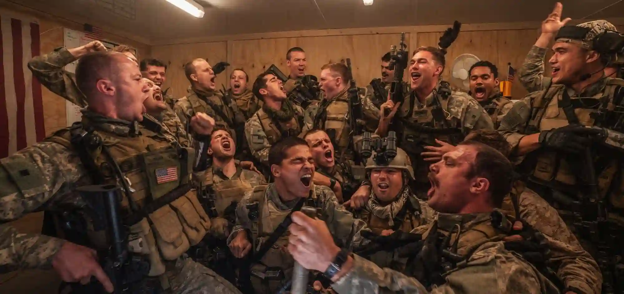 Link to Warfare movie review A team of Navy Seals enjoy a moment of brotherhood, before the chaos of battle.